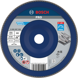 Bosch PRO X571 -lamellihiomalaikka 180 mm G60 metallin hiontaan.