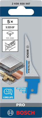 Bosch PRO Thin Metal S 325 GF -terä 85 mm 5 kpl.
