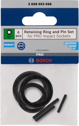 Bosch 1/2 tuuman pidätinrengas- ja tappisarja.