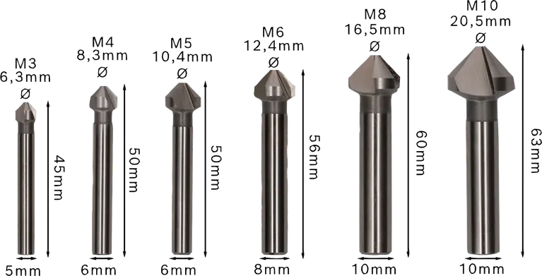 Bosch PRO Soft Metal HSS -upotuskärkisarja, 6 osaa.
