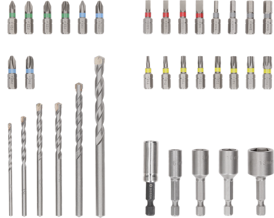 Bosch Extra Hard -ruuvimeisselin kärki- ja CYL-3-poranteräsarja, 35 osaa.