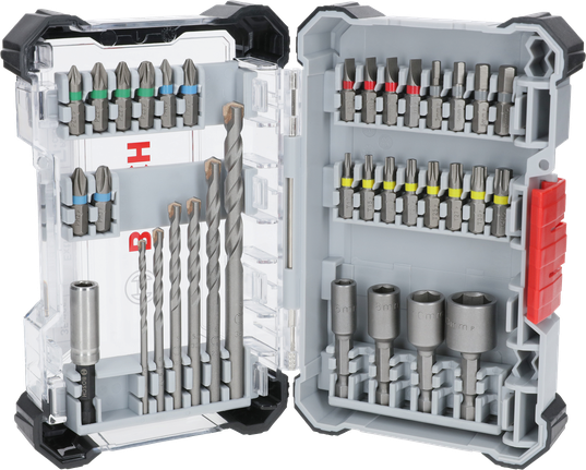 Bosch Extra Hard -ruuvimeisselin kärki- ja CYL-3-poranteräsarja, 35 osaa.