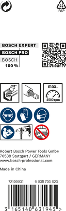 Bosch PRO Metal -puhdistuspääharja 15 mm suoralle varrelle.