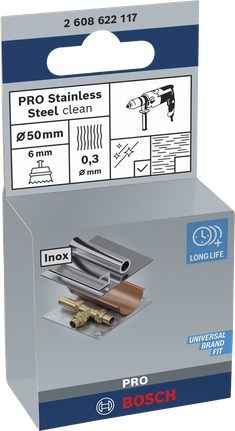Bosch PRO ruostumattomasta teräksestä valmistettu puhdistuskuppiharja 50 × 0,3 mm.