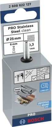 Bosch PRO ruostumattomasta teräksestä valmistettu puhdaskätinen harja 25 × 0,3 mm.