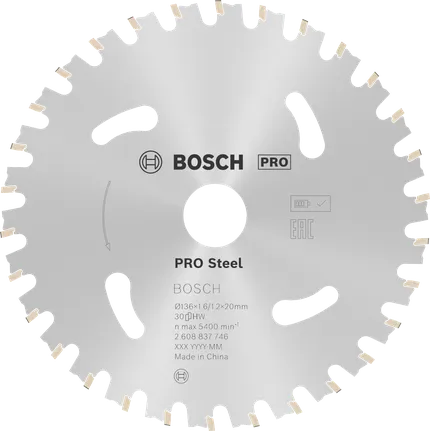Bosch PRO Steel akkukäyttöinen pyörösahanterä, 30 hammasta.
