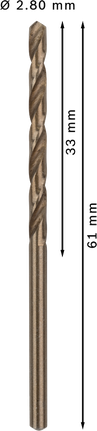 Bosch PRO HSS-Co -kierukkaporanterä, halkaisija 2,8 mm.