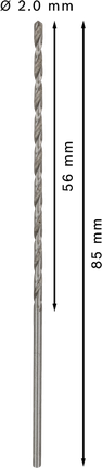Bosch PRO Metal HSS-G 2 mm pitkä kierukkaporanterä.