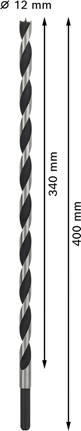 Bosch PRO -puuporanterä 12x340x400 mm.