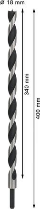 Bosch PRO -puuporanterä 18x340x400 mm.