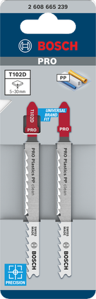Bosch PRO Plastics PP clean T102D pistosahan terät, 2 kpl.