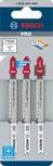 Bosch PRO Plastics PP clean T102D pistosahan terät, 3 kpl.