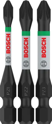 Bosch PRO PZ -iskuporakoneen kärjet PZ1, PZ2, PZ3, 55 mm:n sarja.