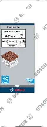 Bosch PRO -kuumaporakone kuivaan poraukseen 65 × 150 mm.
