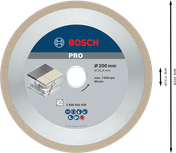 Bosch PRO Ceramic -timanttilaikka 200 mm laattojen leikkaamiseen.