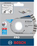 Bosch PRO Concrete -timanttilaikka 115 × 22,23 mm.