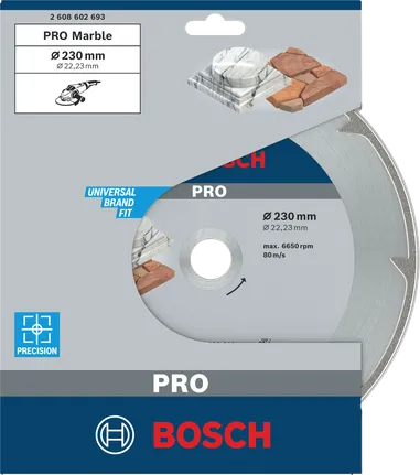 Bosch PRO Marble -timanttikatkaisulaikka 230 × 22,23 mm.