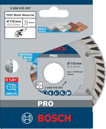 Bosch PRO Multi Material -timanttilaikka 115 × 22,23 mm.