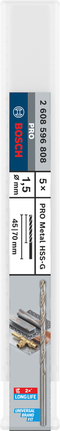 Bosch PRO Metal HSS-G pitkät kierukkaporanterät 1,5 mm 5 kpl.