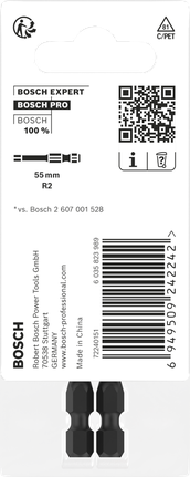 Bosch PRO Robertson R2 55 mm iskuporakoneet, 2 kpl.