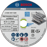 Bosch PRO -katkaisulaikka ruostumattomalle teräkselle ja metallille, 76 mm.