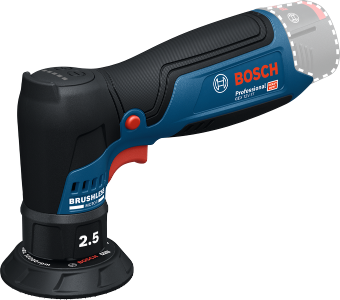 Bosch GEX 12V-77 epäkeskohiomakone harjattomalla moottorilla.