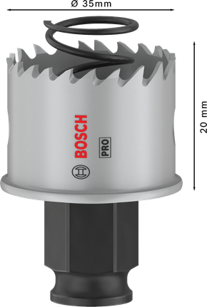 Bosch PRO Sheet Metal PC Plus -reikäsaha 35 mm metallin leikkaamiseen.
