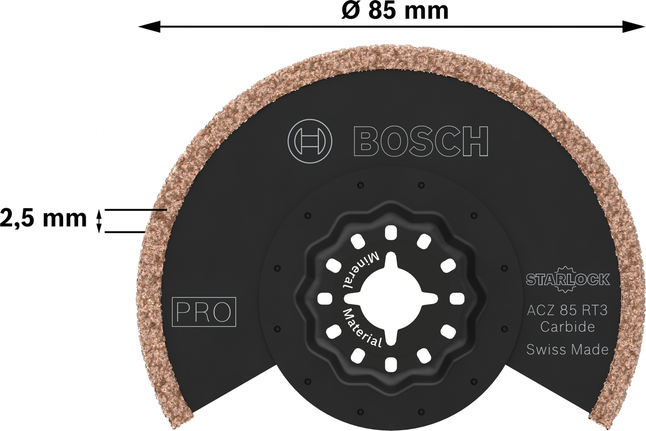 Bosch PRO ACZ 85 RT3 laastin segmenttiterä, halkaisija 85 mm.