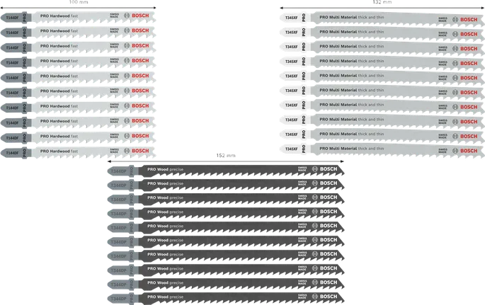 Bosch PRO puun ja metallin karkealeikkaussetti, 30 pistosahan terää.