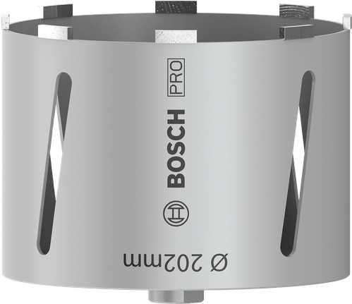 Bosch PRO -porakone kuivaan 202 mm:n poraukseen tiilen poraamiseen.