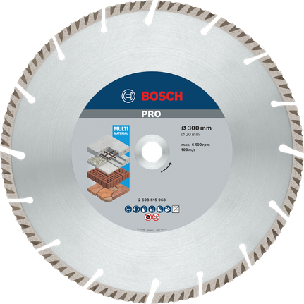 Bosch PRO Multi Material -timanttihiomalaikka, 300 mm:n katkaisuterä.