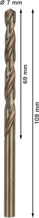 Bosch PRO HSS-Co -kierukkaporanterä 7 mm ruostumattomalle teräkselle.