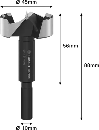Bosch EXPERT -puuporanterä, 45 mm, tarkkaan reiän poraamiseen.