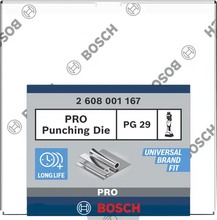 Bosch PRO -lävistysmatriisi PG29, ruostumatonta terästä.