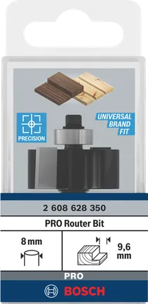 Bosch PRO -jyrsinterä, huullostus, 9,6 mm, varsi 8 mm.