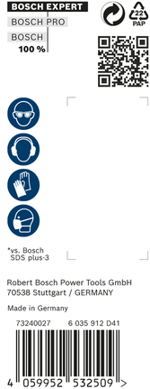 Bosch EXPERT SDS plus-7X -vasaraporanterä 16 x 200 x 265 mm, 10-osainen.