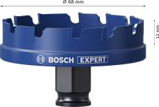 Bosch EXPERT -levyreikäsaha 68 mm:n levyllä metallin nopeaan sahaamiseen.