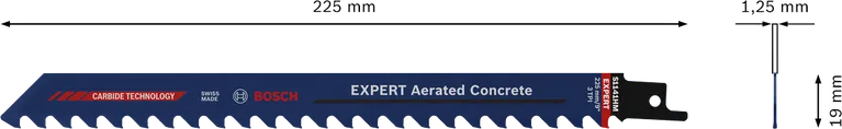 Bosch EXPERT -hiekkakaasubetonin puukkosahanterä 225 mm.