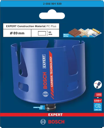 Bosch 89 mm:n kovametallireikäsahan pakkaus.