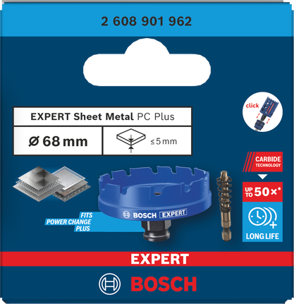 Bosch 68 mm:n peltireikäsaha.