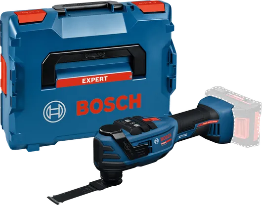 Bosch EXOP18V-40 akkukäyttöinen värähtelevä monitoimityökalu kotelossa.