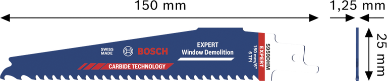 Bosch EXPERT -ikkunan purkuterä S959DHM, kovametallihampaat.