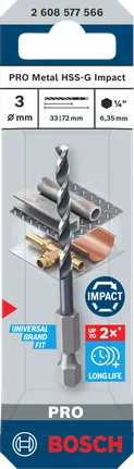 Bosch PRO Metal HSS-G 3 mm iskuporanterä.
