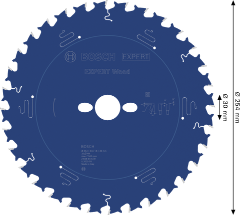 Bosch EXPERT Wood -pyörösahanterä puulle 254 mm.