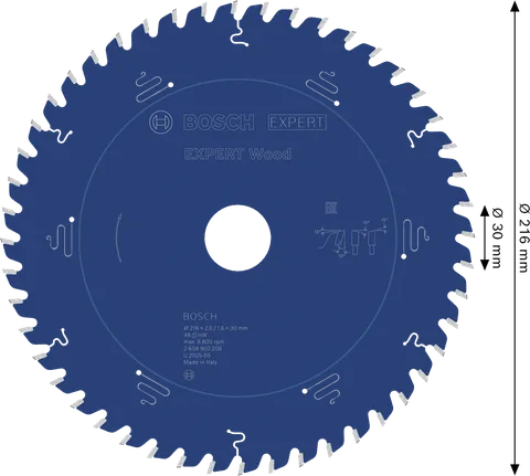 Bosch EXPERT Wood -pyörösahanterä, halkaisija 216 mm.