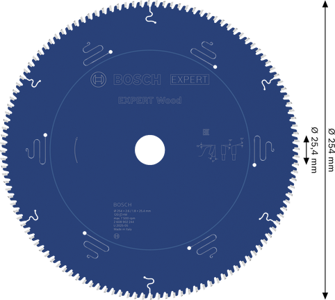 Bosch EXPERT Wood -pyörösahanterä 254 mm T120.