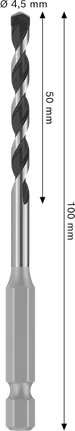 Bosch PRO HEX-5 -poranterä, 4,5 mm, pituus 100 mm.