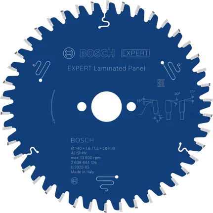 Bosch EXPERT laminoitujen levyjen pyörösahanterä, 140 mm.