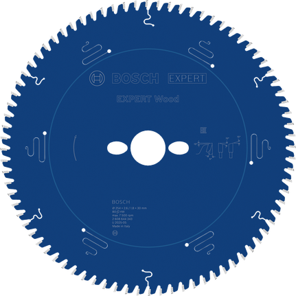 Bosch EXPERT Wood -pyörösahanterä 254 mm hienoon puun sahaamiseen.