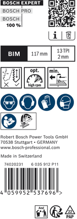 Bosch EXPERT Hardwood -pistosahan terä, kaksipuolinen puhdistus T 308 BF.